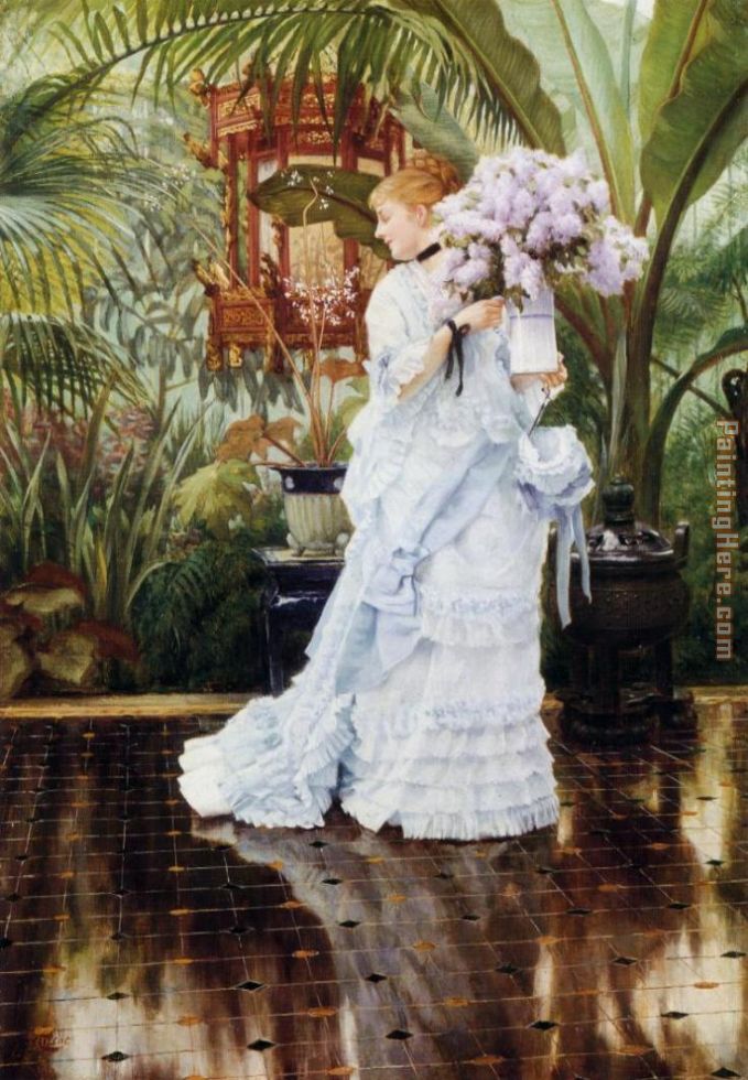 The Bunch of Violets painting - James Jacques Joseph Tissot The Bunch of Violets art painting